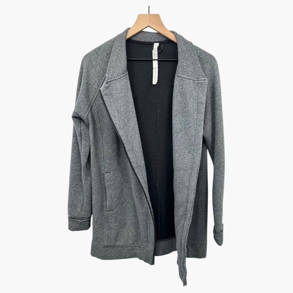 Lululemon Define Heathered Gray Asymmetrical Zip … - image 3